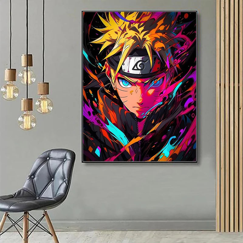 Diamond Painting (Pintura com Diamantes) Anime Japonês DIY - Vortex Naruto Colorido